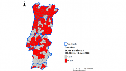 Covid-19: Lista dos 191 concelhos considerados de risco elevado