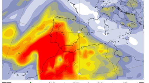 DGS alerta para fraca qualidade do ar devido a massa do Norte de África