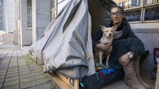Sem-abrigo do Porto refugiados em tendas para fugir ao frio