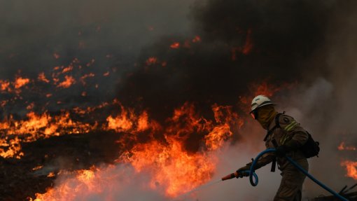 Mais de 190 operacionais e 10 meios aéreos combatem incêndio em Leiria