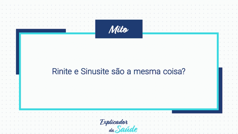 Rinite e sinusite são a mesma coisa?