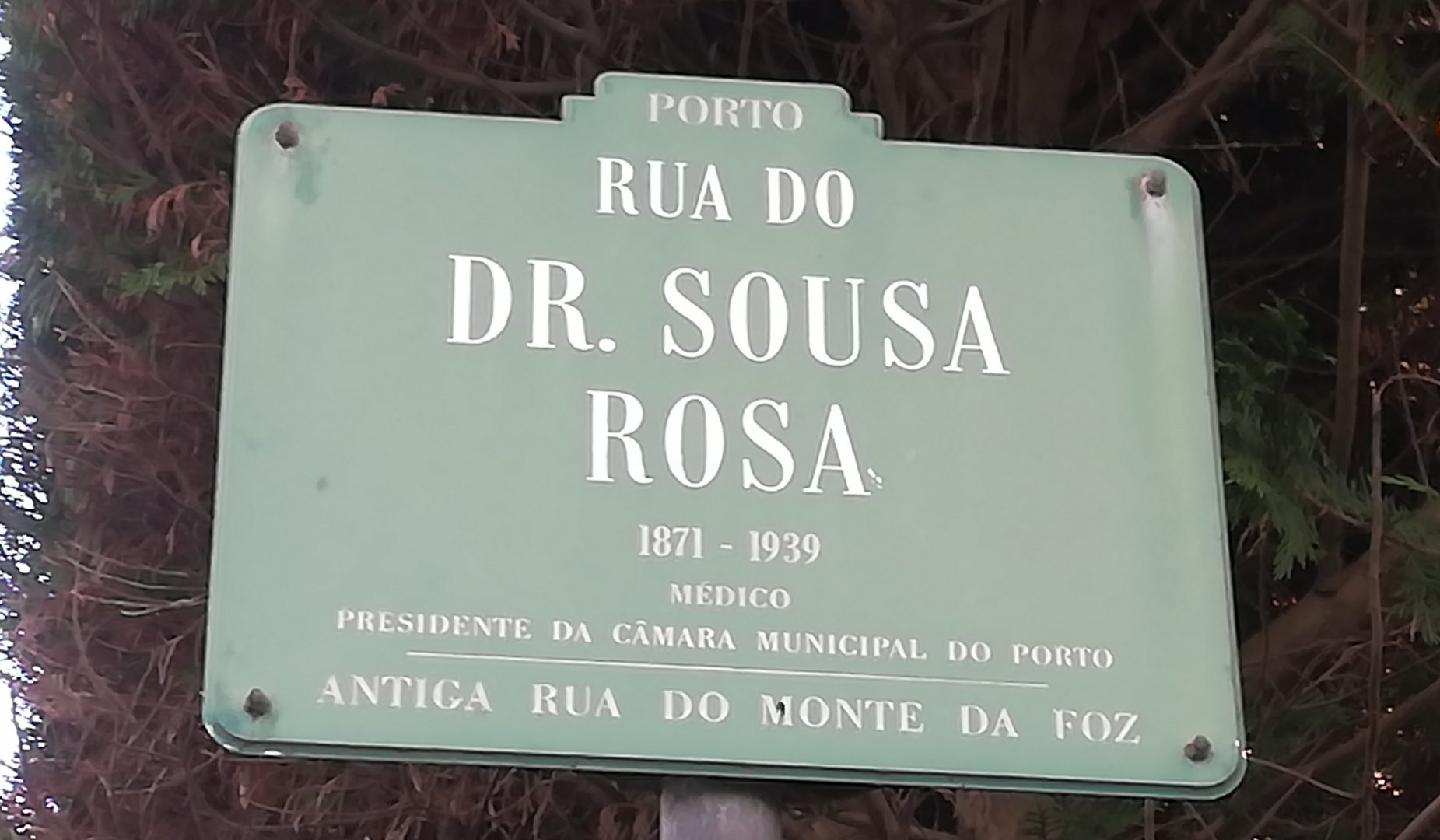 Biographie du médecin militaire Augusto Sousa Rosa de la Grande Guerre à Pérgola da Foz à Porto